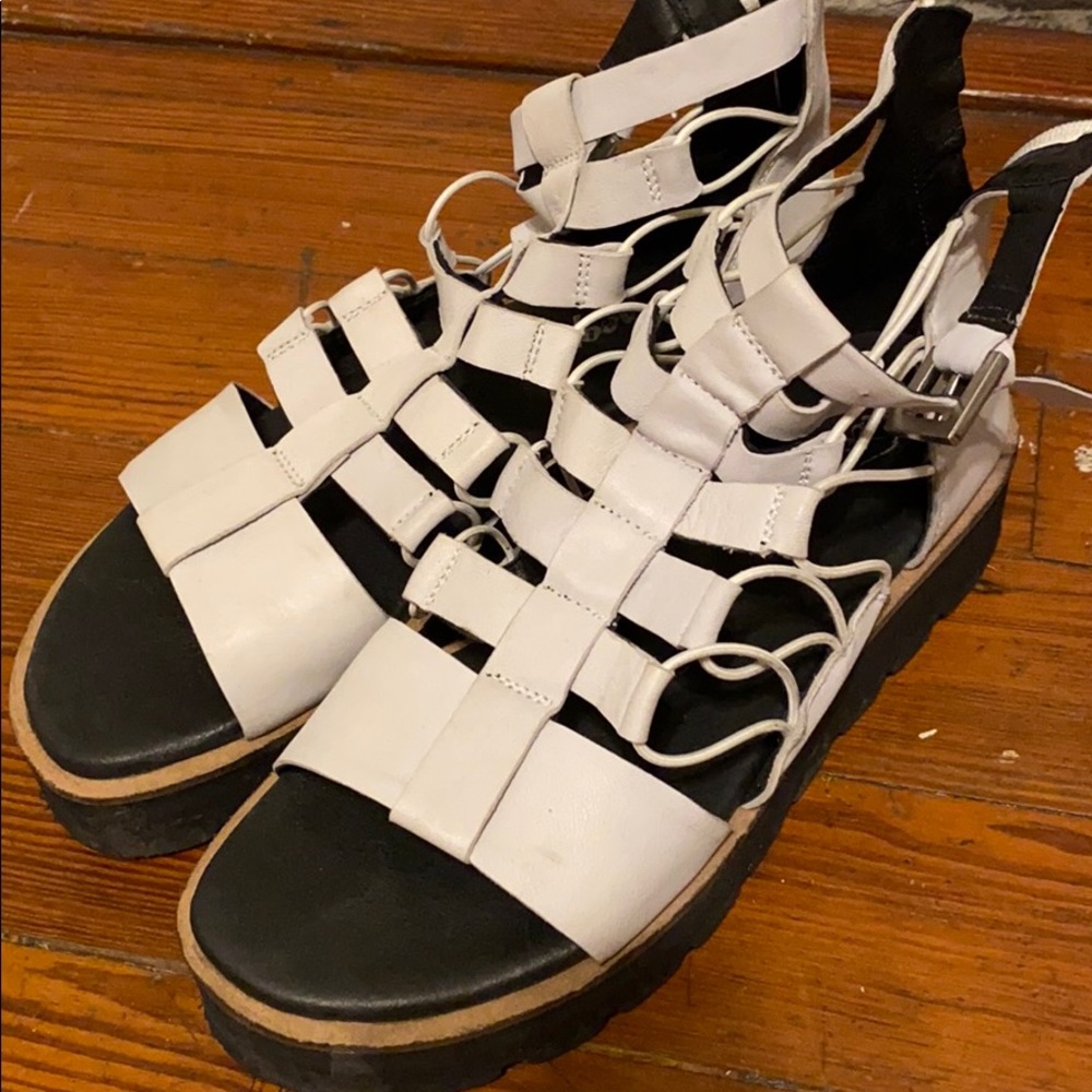 Free people white combat sandal